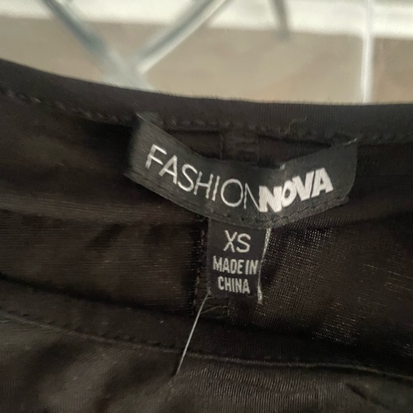 Fashion Nova Black Ruffle Sleeve Bodysuit - Picture 2 of 3